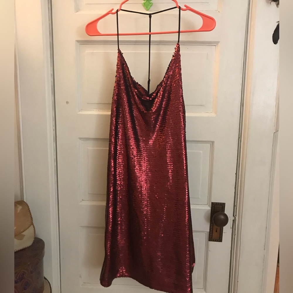 By Together red sequin party dress